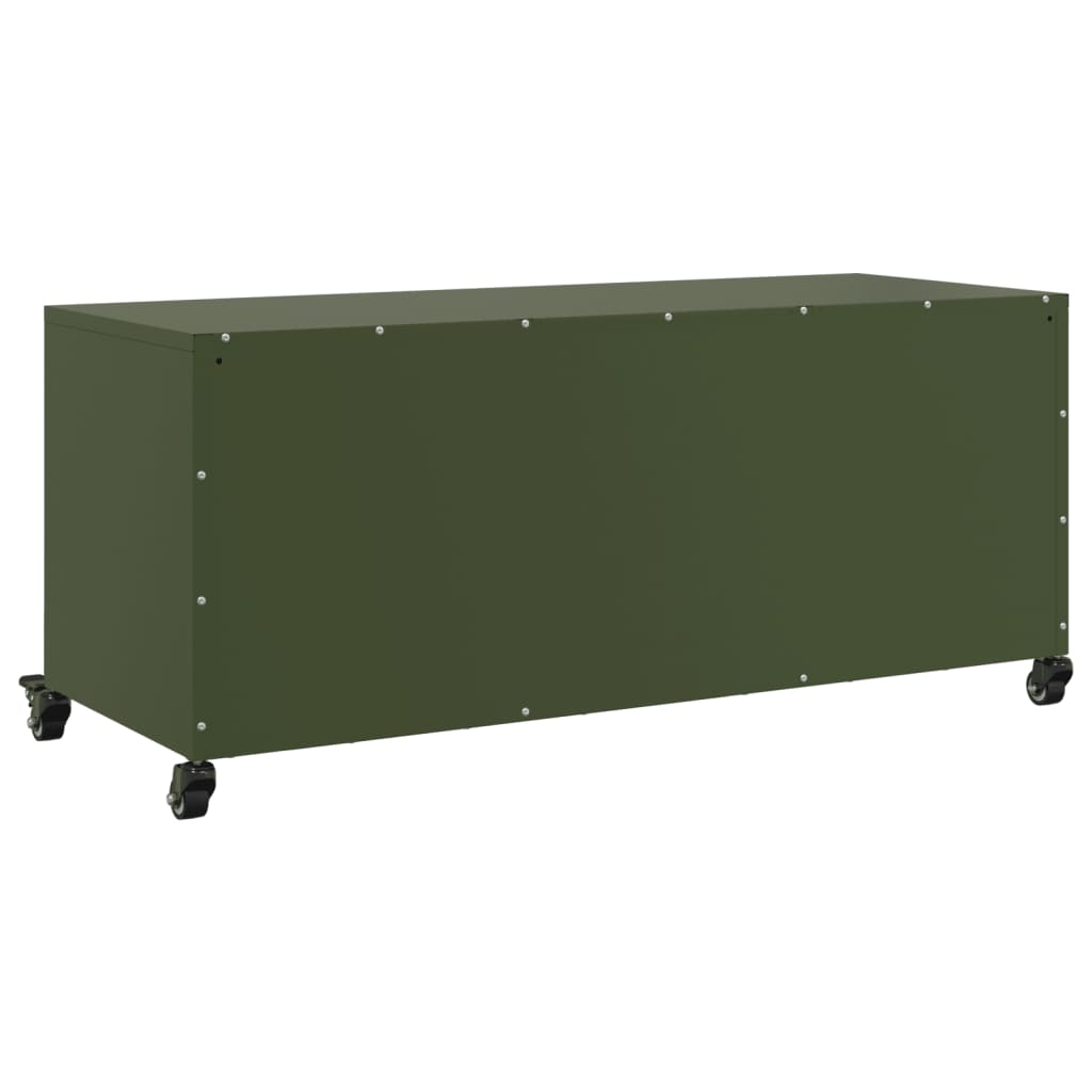 Móvel de TV 100,5x39x43,5 cm aço verde-azeitona