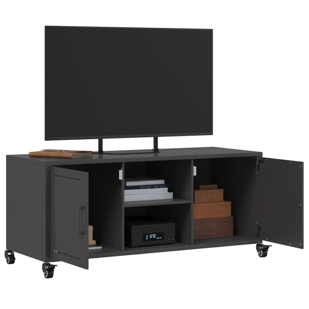 Móvel de TV 100,5x39x43,5 cm aço preto