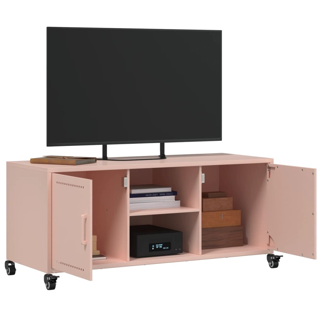 Móvel de TV 100,5x39x43,5 cm aço rosa