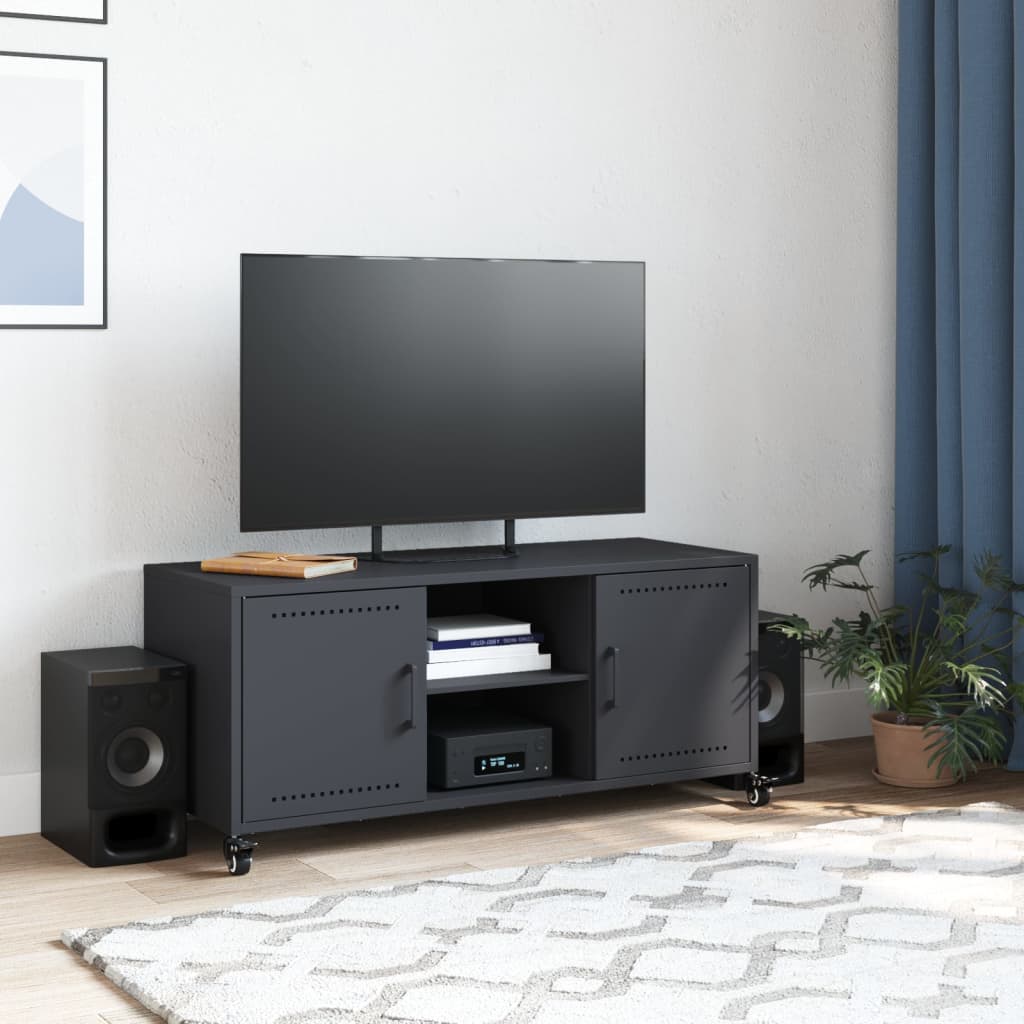 Móvel de TV 100,5x39x43,5 cm aço antracite