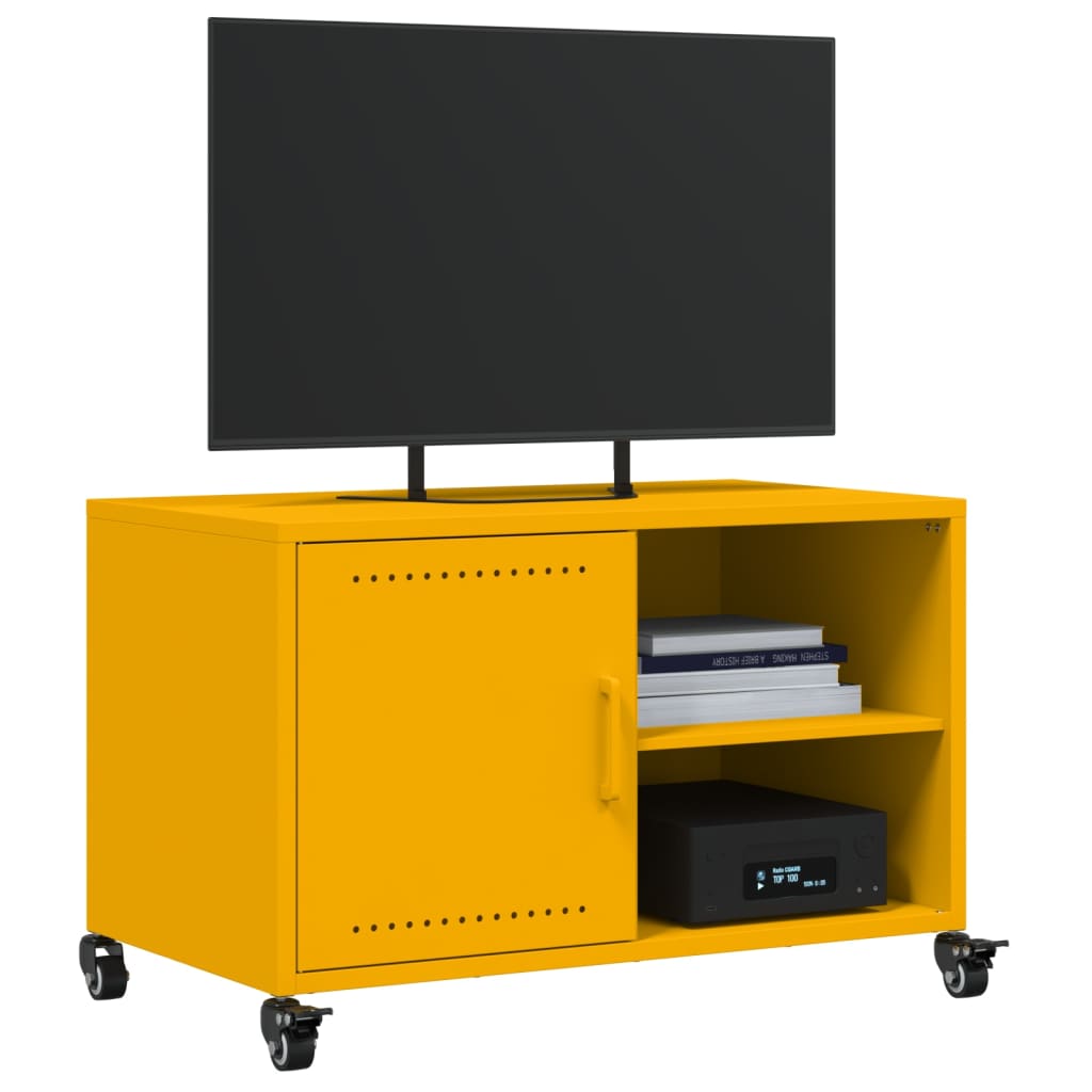 Móvel de TV 68x39x43,5 cm aço amarelo mostarda