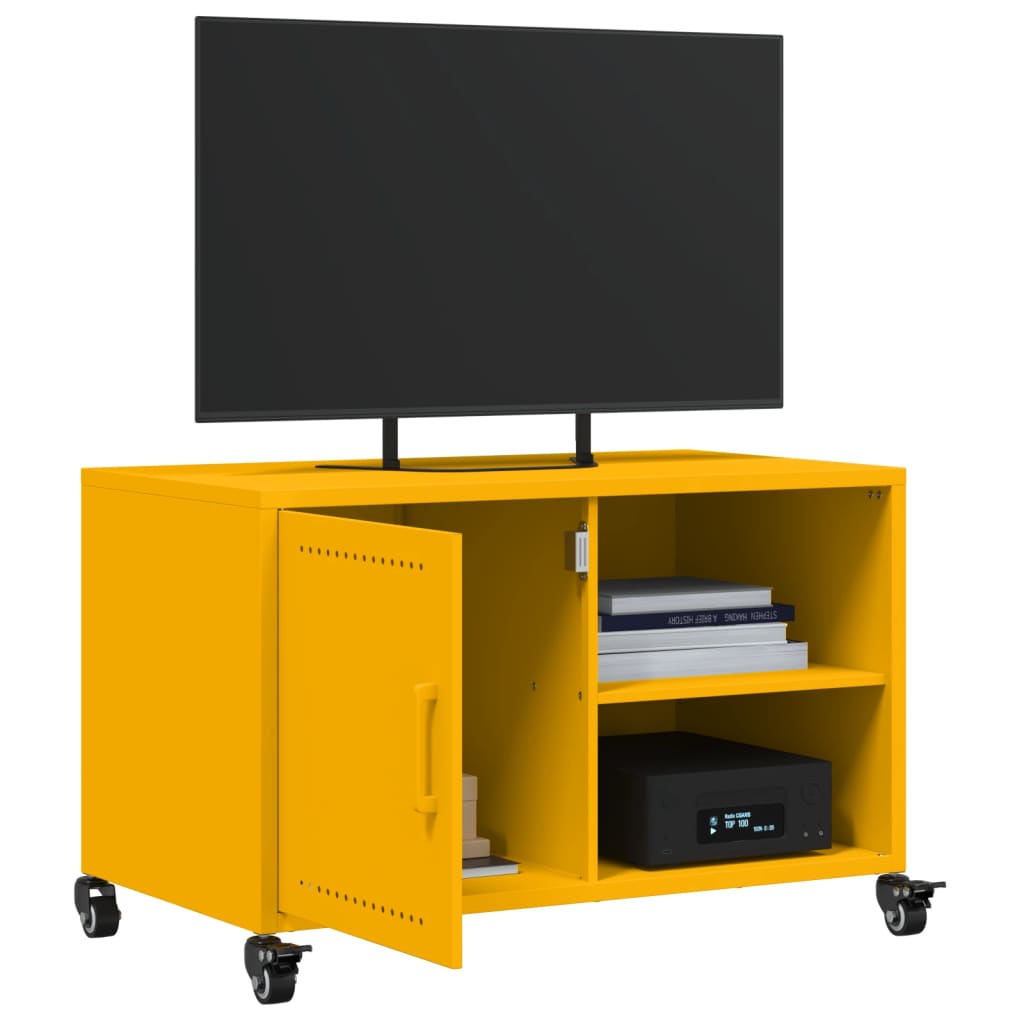 Móvel de TV 68x39x43,5 cm aço amarelo mostarda