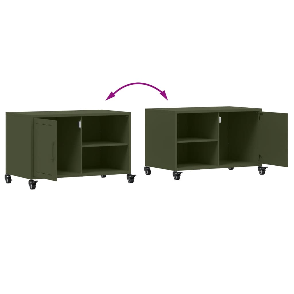 Móvel de TV 68x39x43,5 cm aço verde azeitona