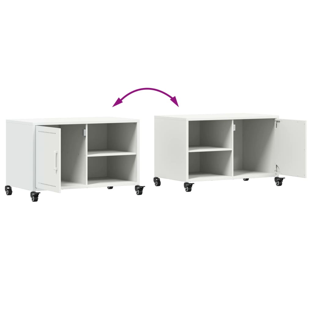 Móvel de TV 68x39x43,5 cm aço branco