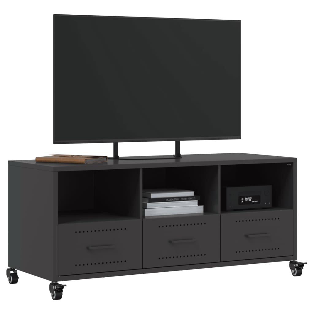 Móvel de TV 100,5x39x43,5 cm aço preto
