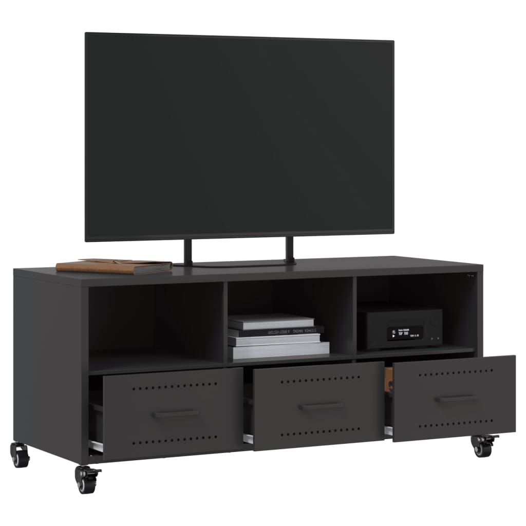 Móvel de TV 100,5x39x43,5 cm aço preto