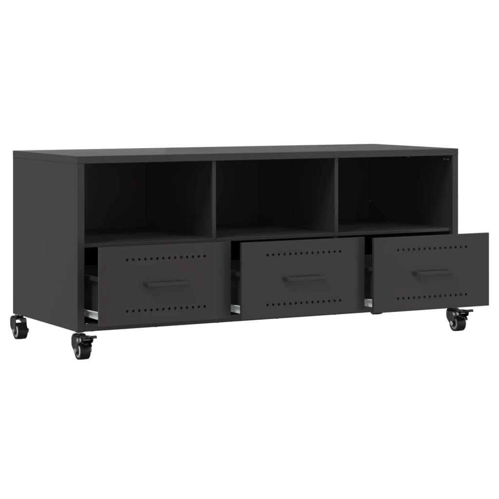 Móvel de TV 100,5x39x43,5 cm aço preto