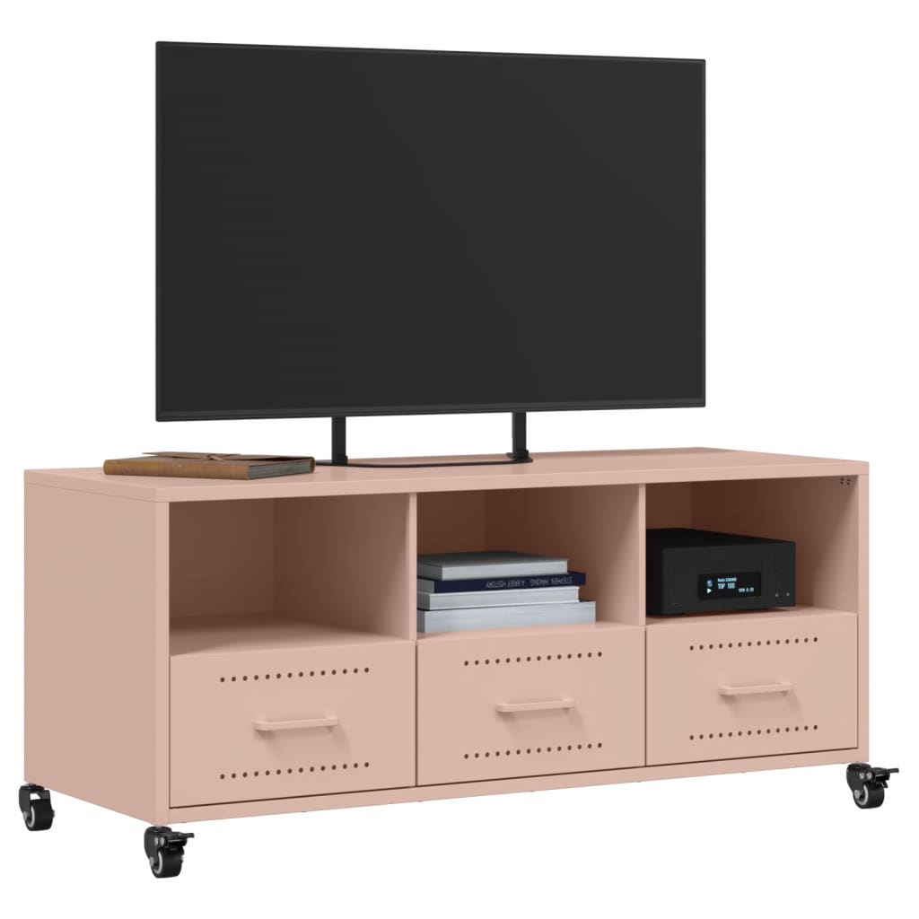 Móvel de TV 100,5x39x43,5 cm aço rosa