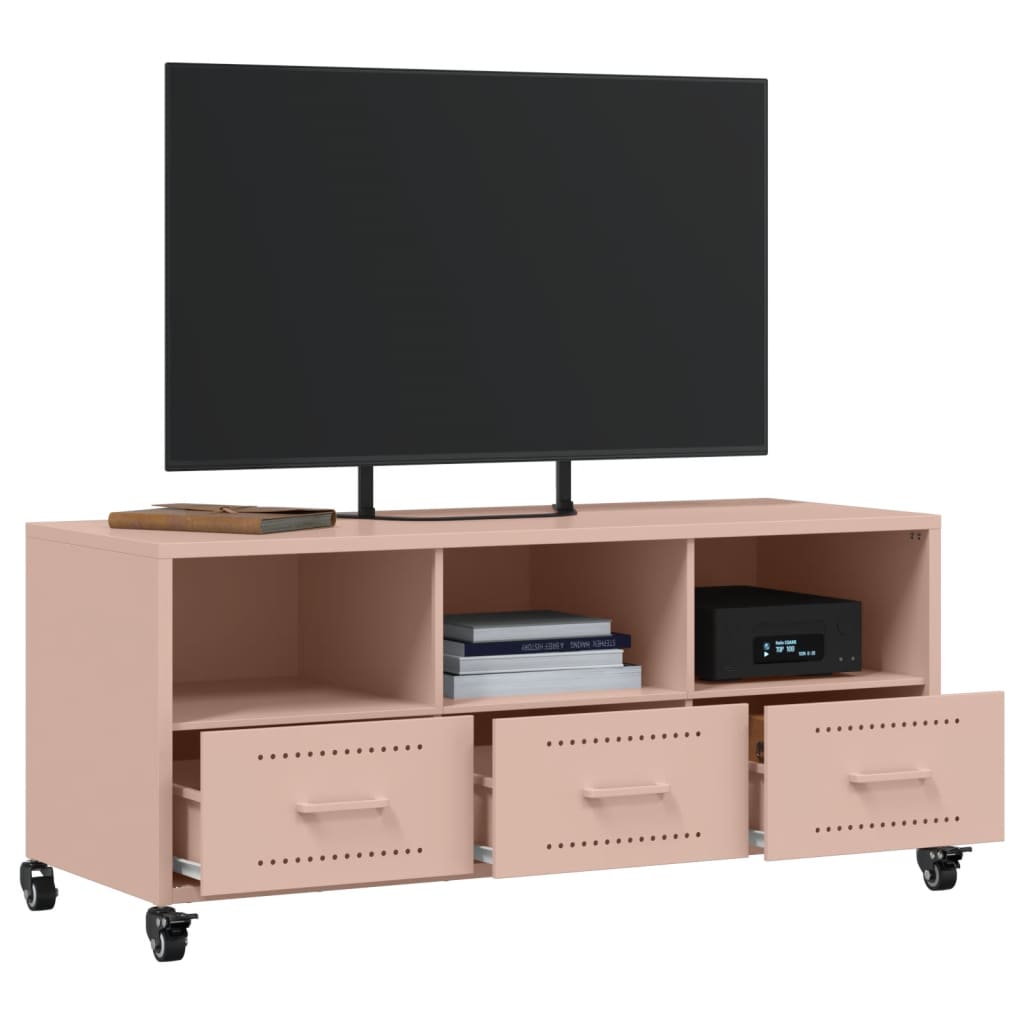Móvel de TV 100,5x39x43,5 cm aço rosa