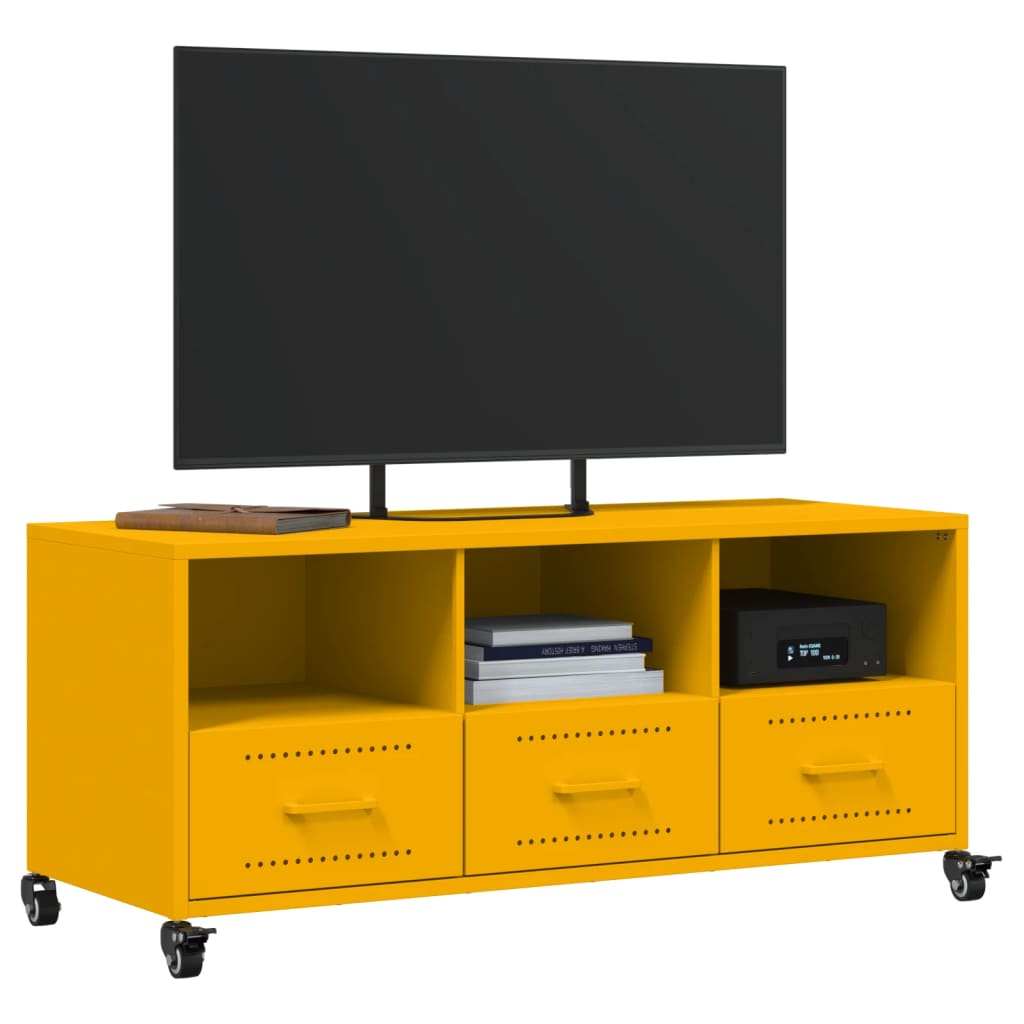 Móvel de TV 100,5x39x43,5 cm aço amarelo mostarda