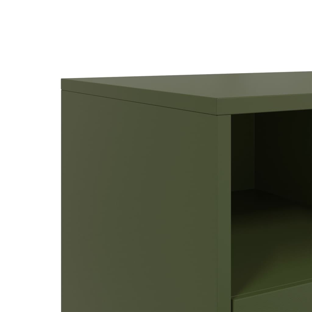 Móvel de TV 100,5x39x43,5 cm aço verde-azeitona