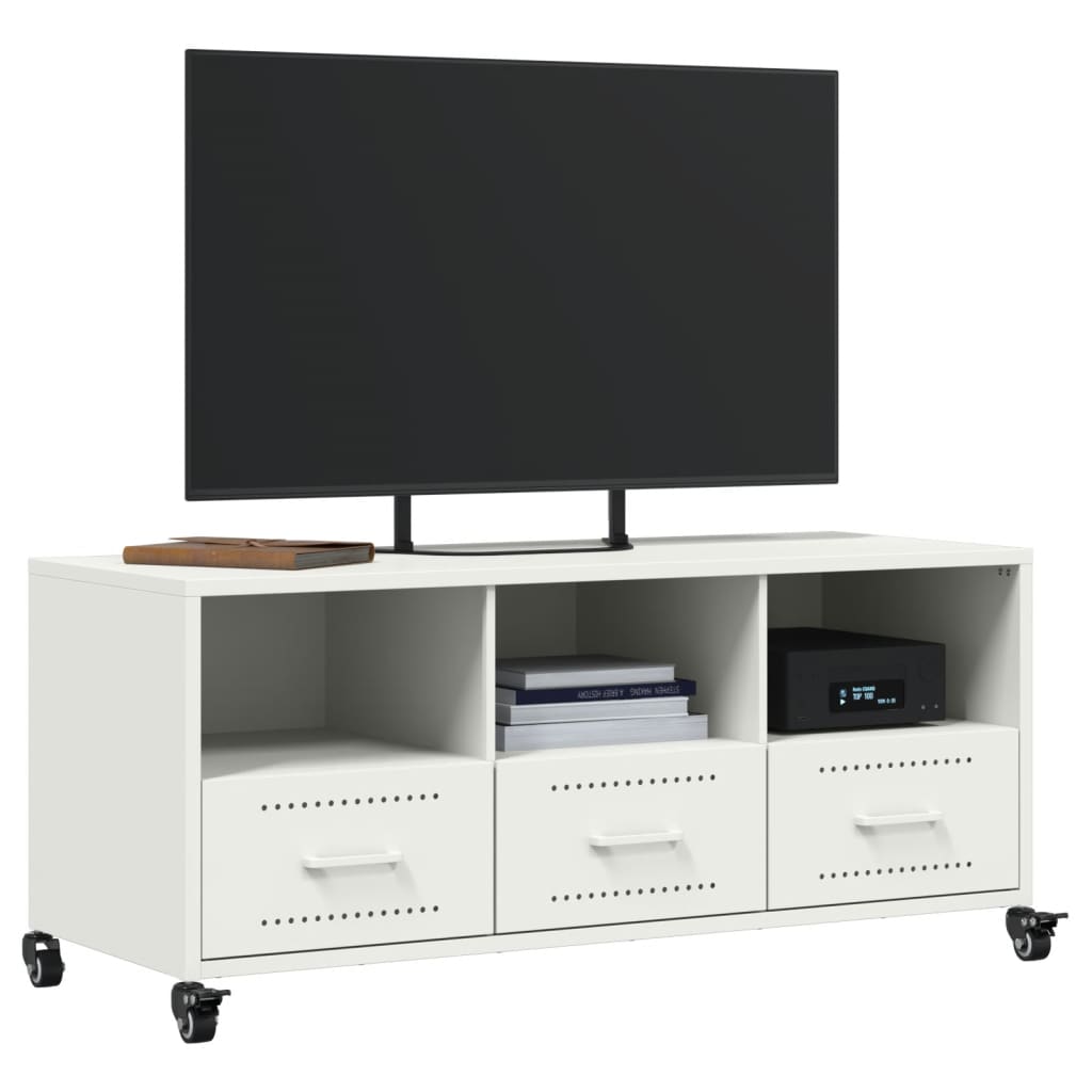 Móvel de TV 100,5x39x43,5 cm aço branco