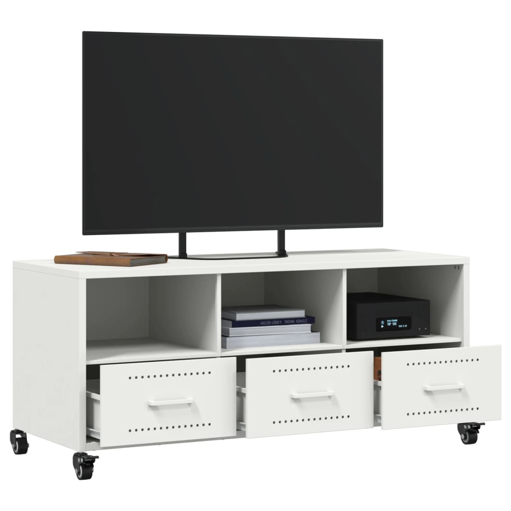Móvel de TV 100,5x39x43,5 cm aço branco