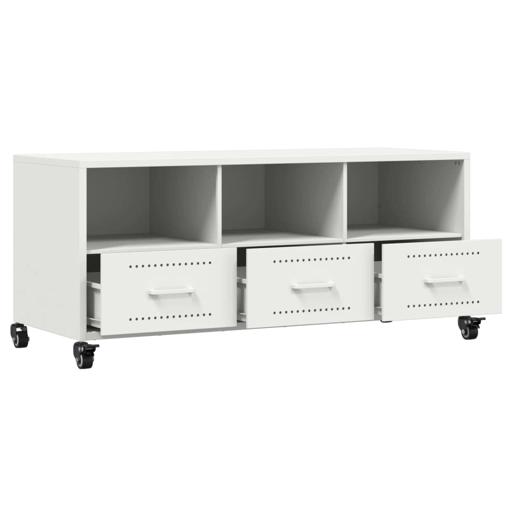 Móvel de TV 100,5x39x43,5 cm aço branco