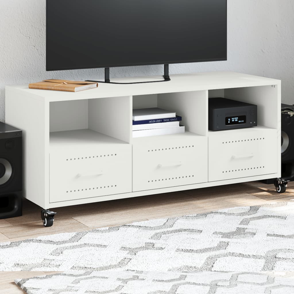 Móvel de TV 100,5x39x43,5 cm aço branco