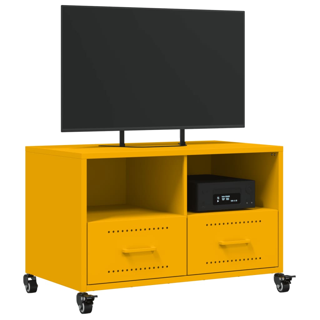 Móvel de TV 68x39x43,5 cm aço amarelo mostarda