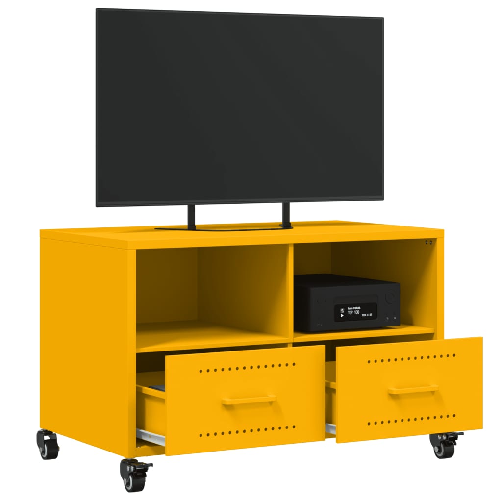 Móvel de TV 68x39x43,5 cm aço amarelo mostarda