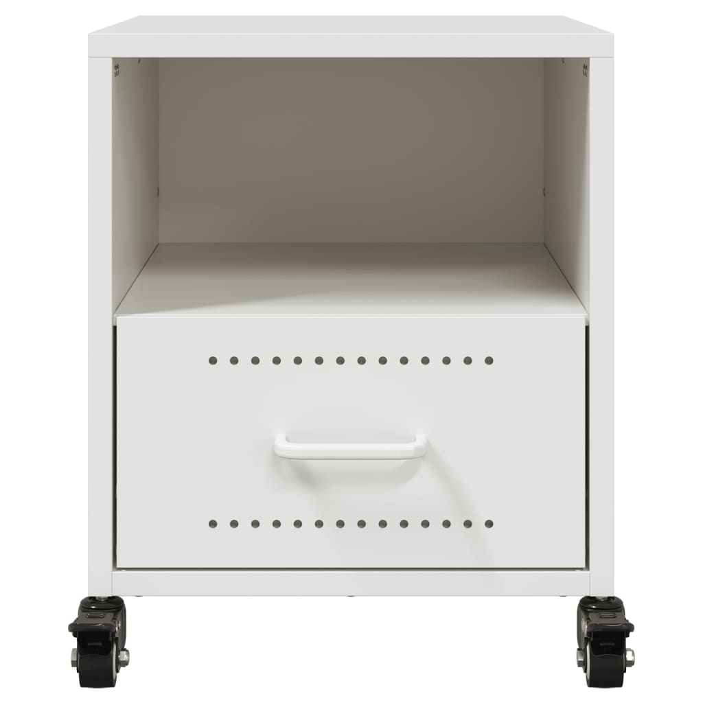Mesas de cabeceira 2 pcs 36x39x43,5 cm aço branco