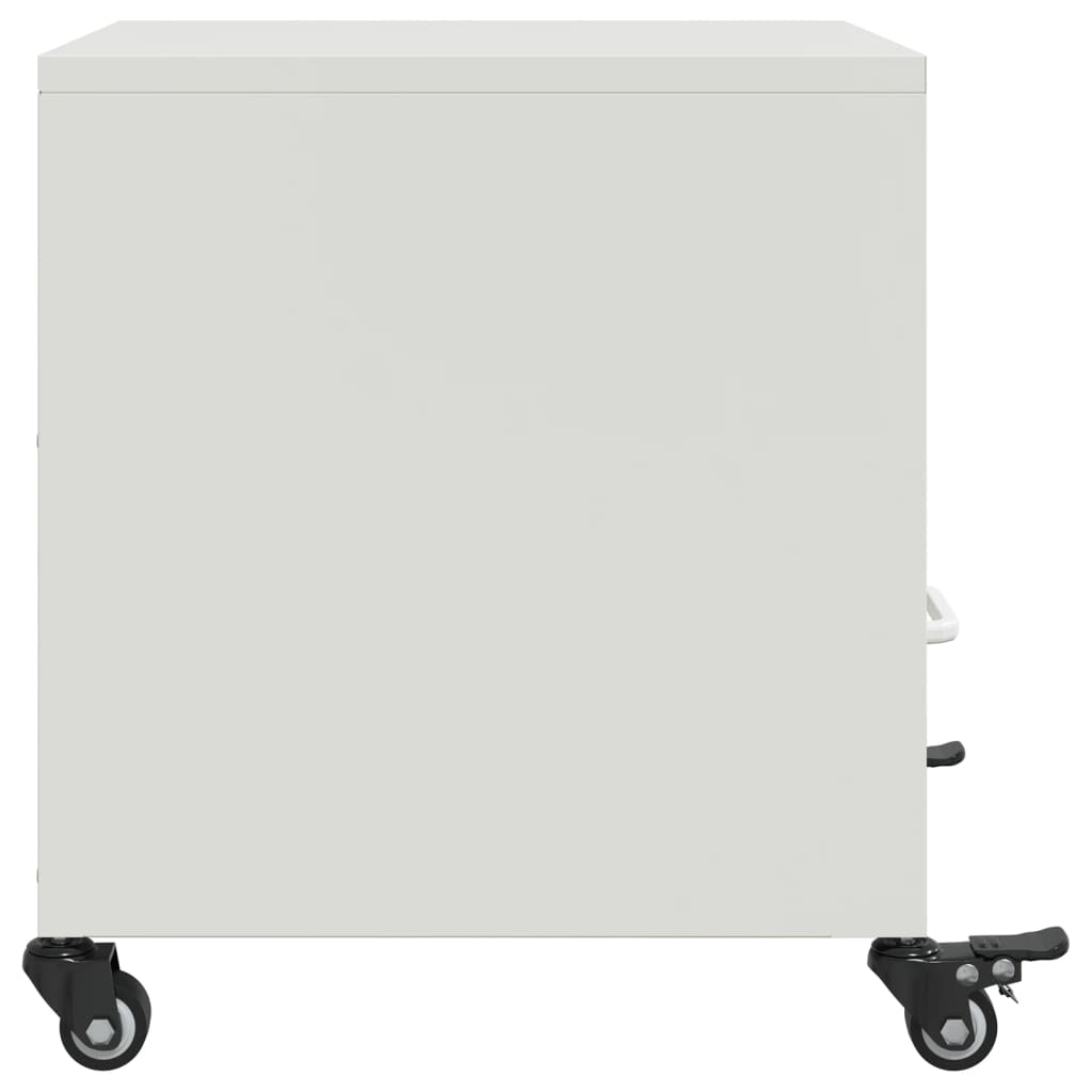 Mesas de cabeceira 2 pcs 36x39x43,5 cm aço branco