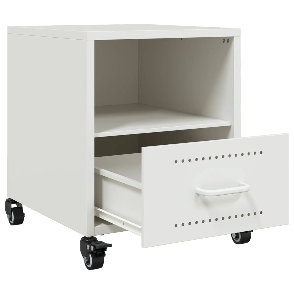 Mesas de cabeceira 2 pcs 36x39x43,5 cm aço branco