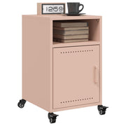Mesas de cabeceira 2 pcs 36x39x59 cm aço rosa