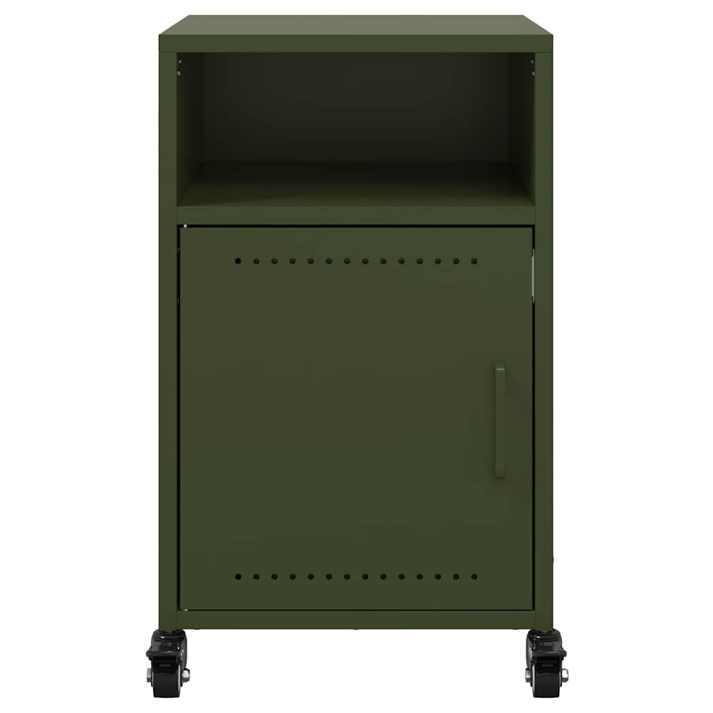 Mesas de cabeceira 2 pcs 36x39x59 cm aço verde-azeitona