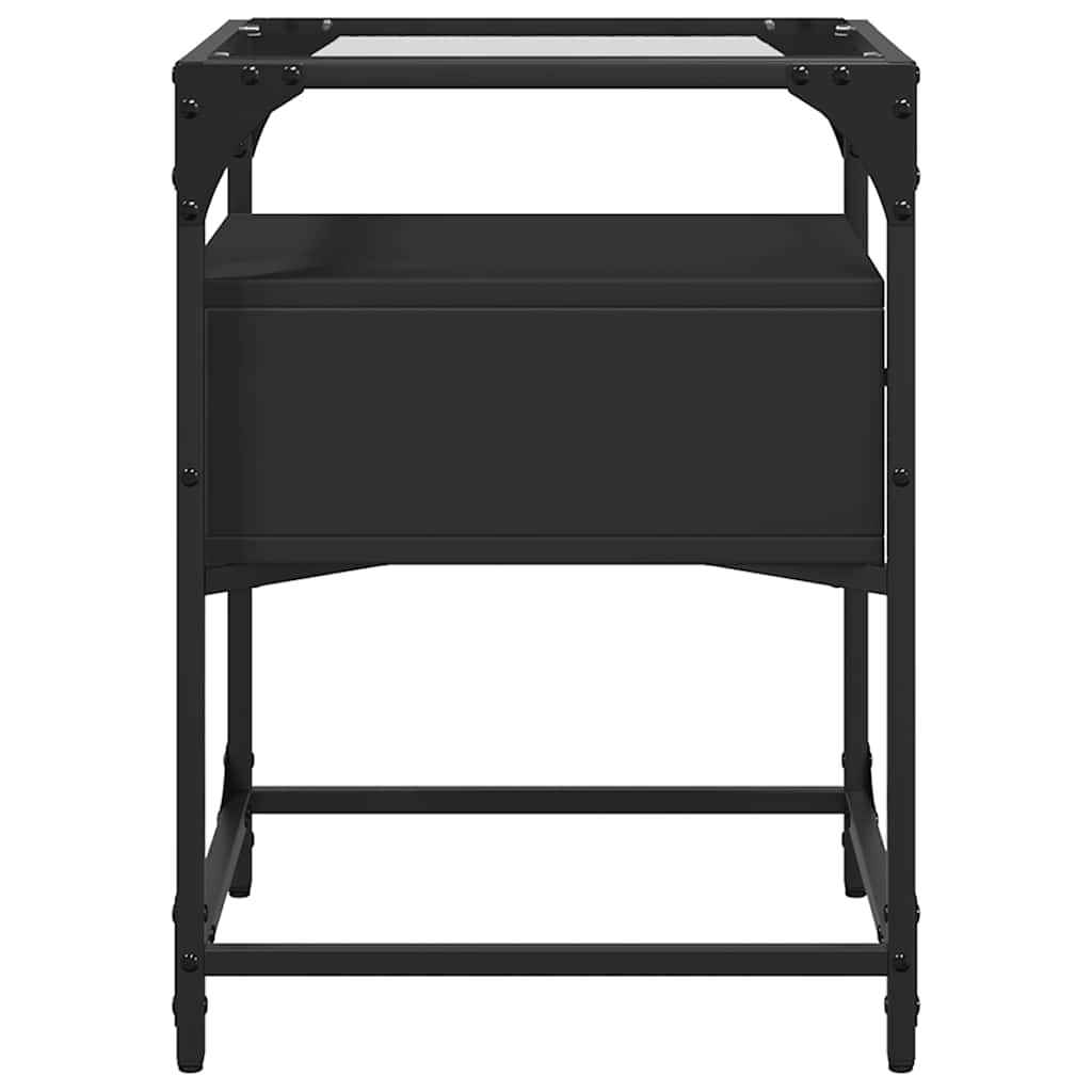 Mesa de cabeceira 40x40x55 cm derivados de madeira preto
