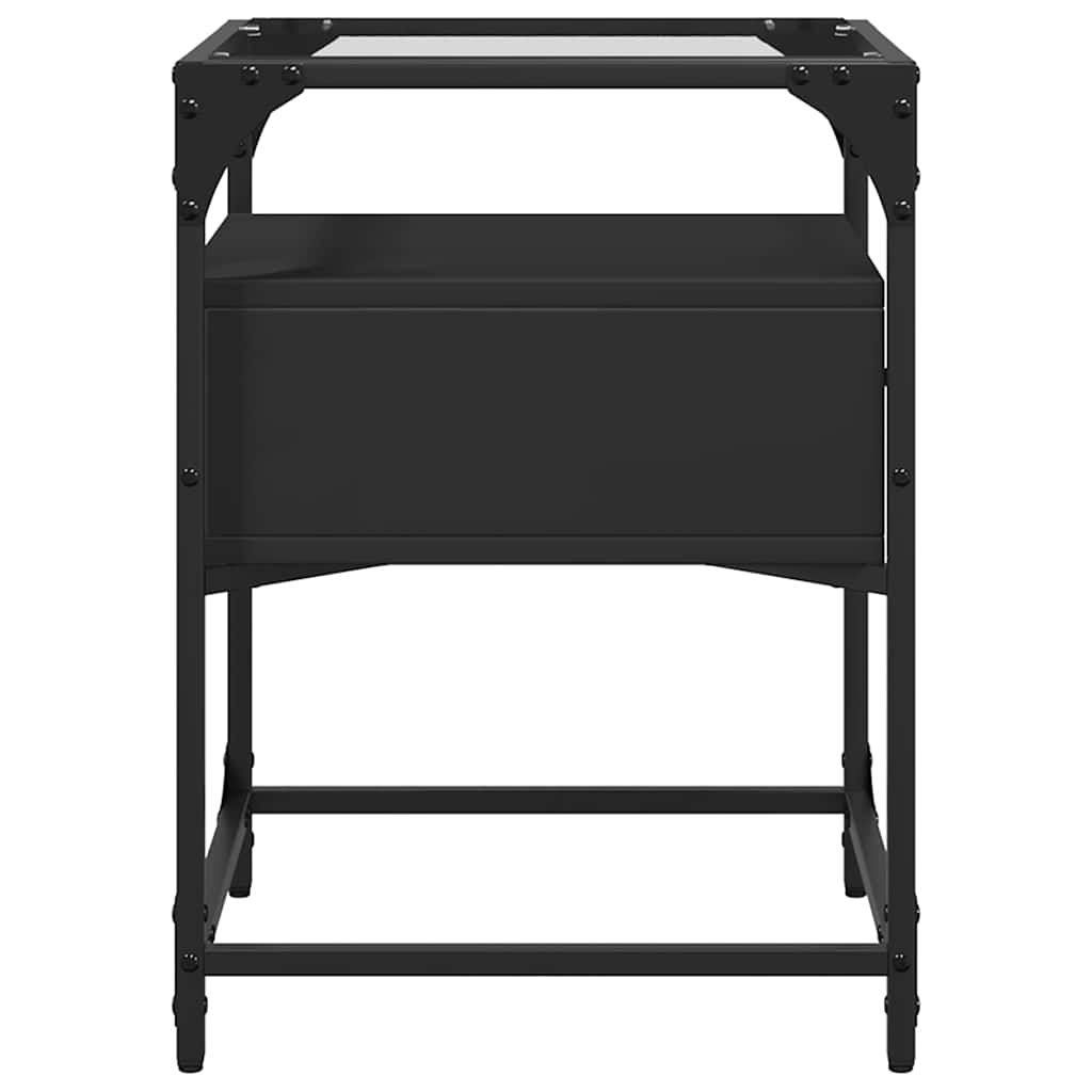 Mesas de cabeceira 2 pcs 40x40x55 cm derivados de madeira preto