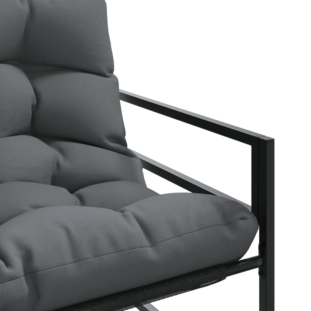 Banco de jardim com almofadão 113 cm aço antracite