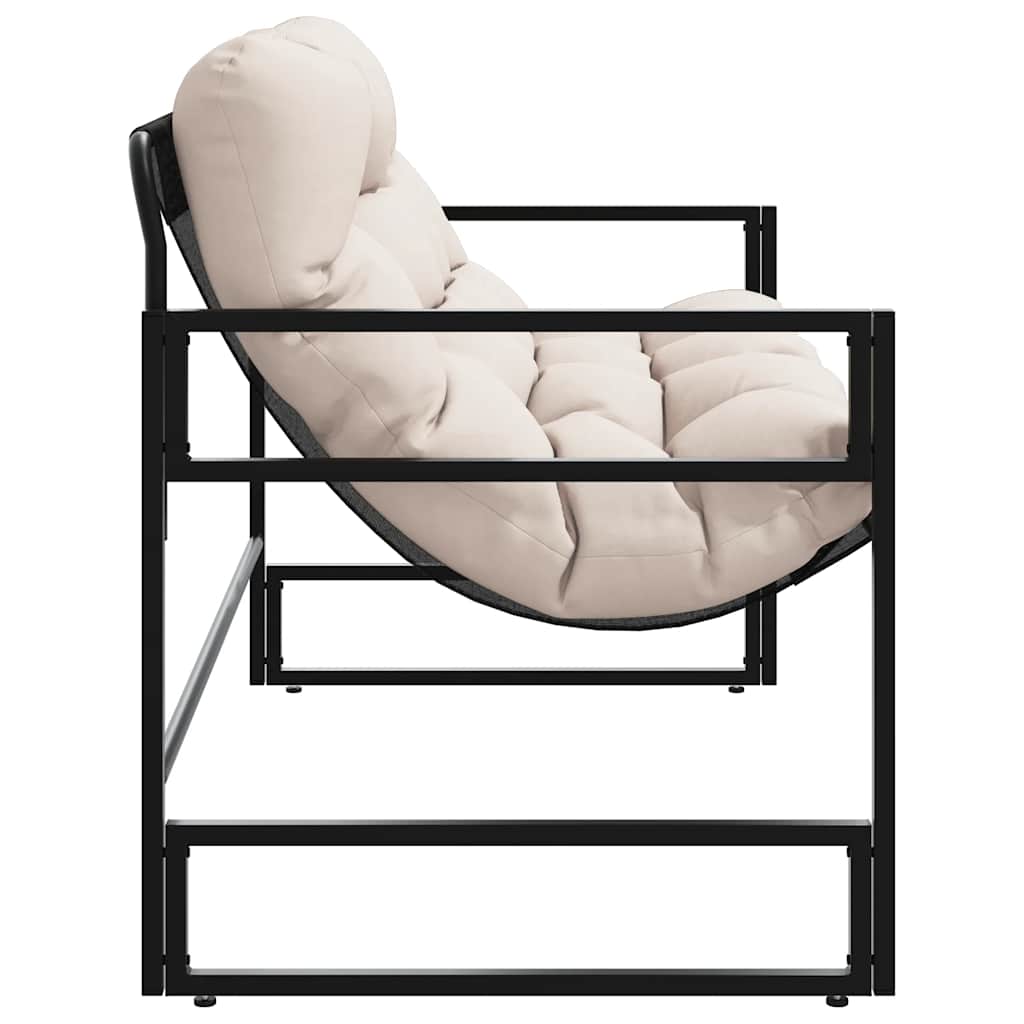 Banco de jardim com almofadão 113 cm aço cinzento-acastanhado