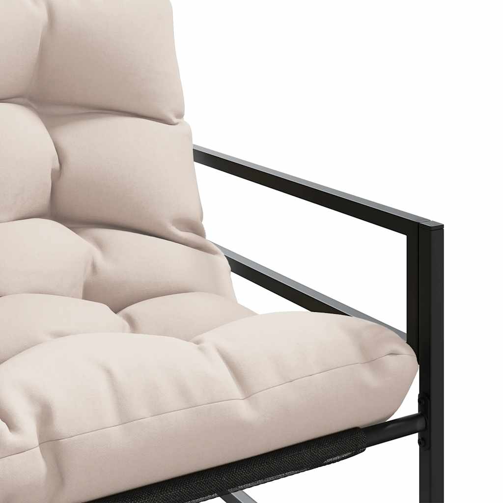 Banco de jardim com almofadão 113 cm aço cinzento-acastanhado