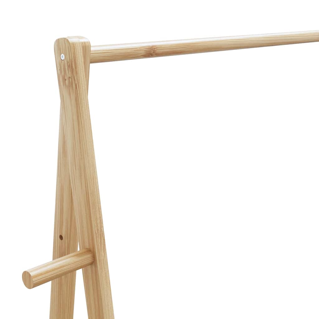 Cabide com prateleiras e rodas 132x45,5x155,5 cm bambu