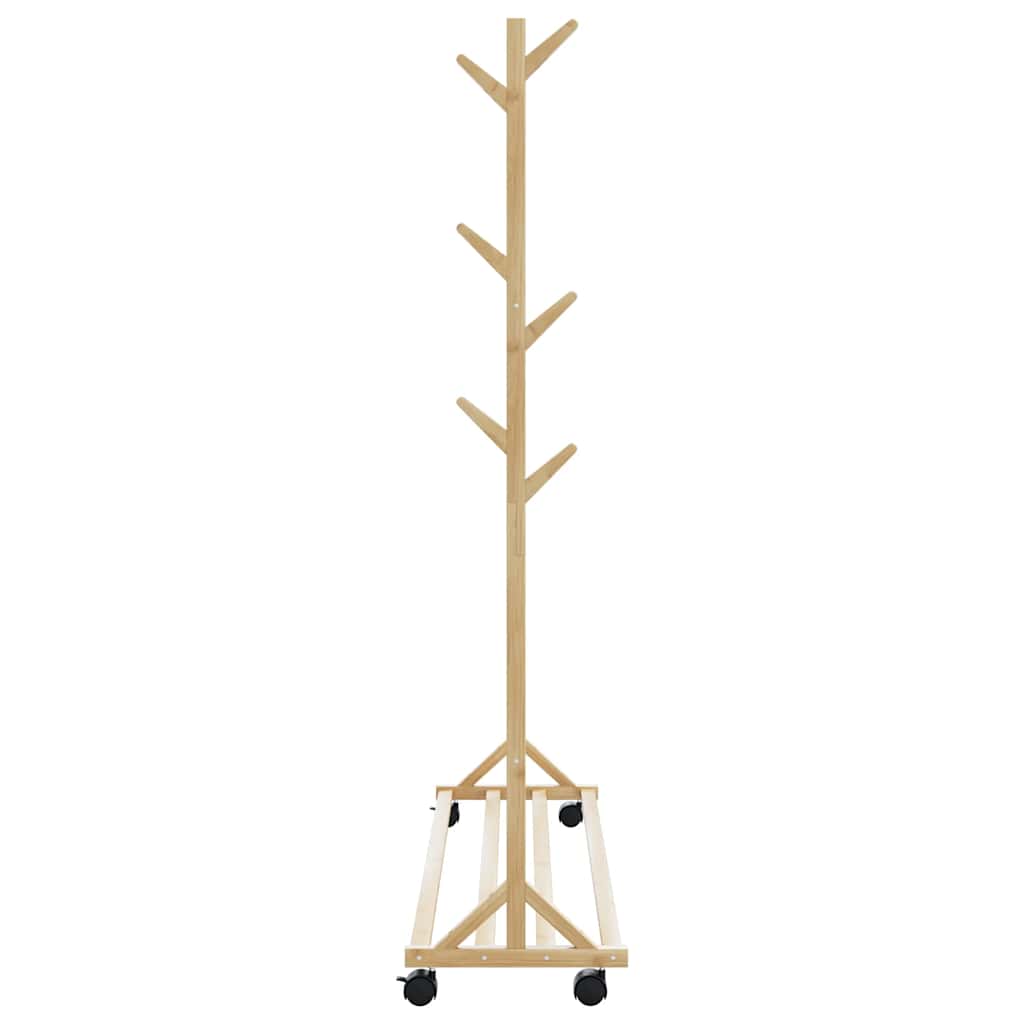 Cabide com ganchos e rodas 100x35x157 cm bambu