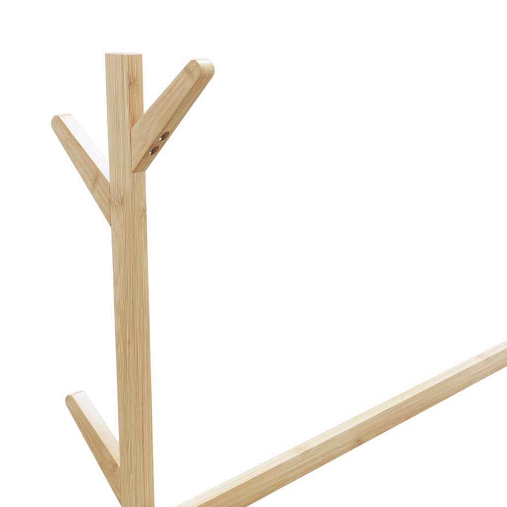 Cabide com ganchos e rodas 100x35x157 cm bambu