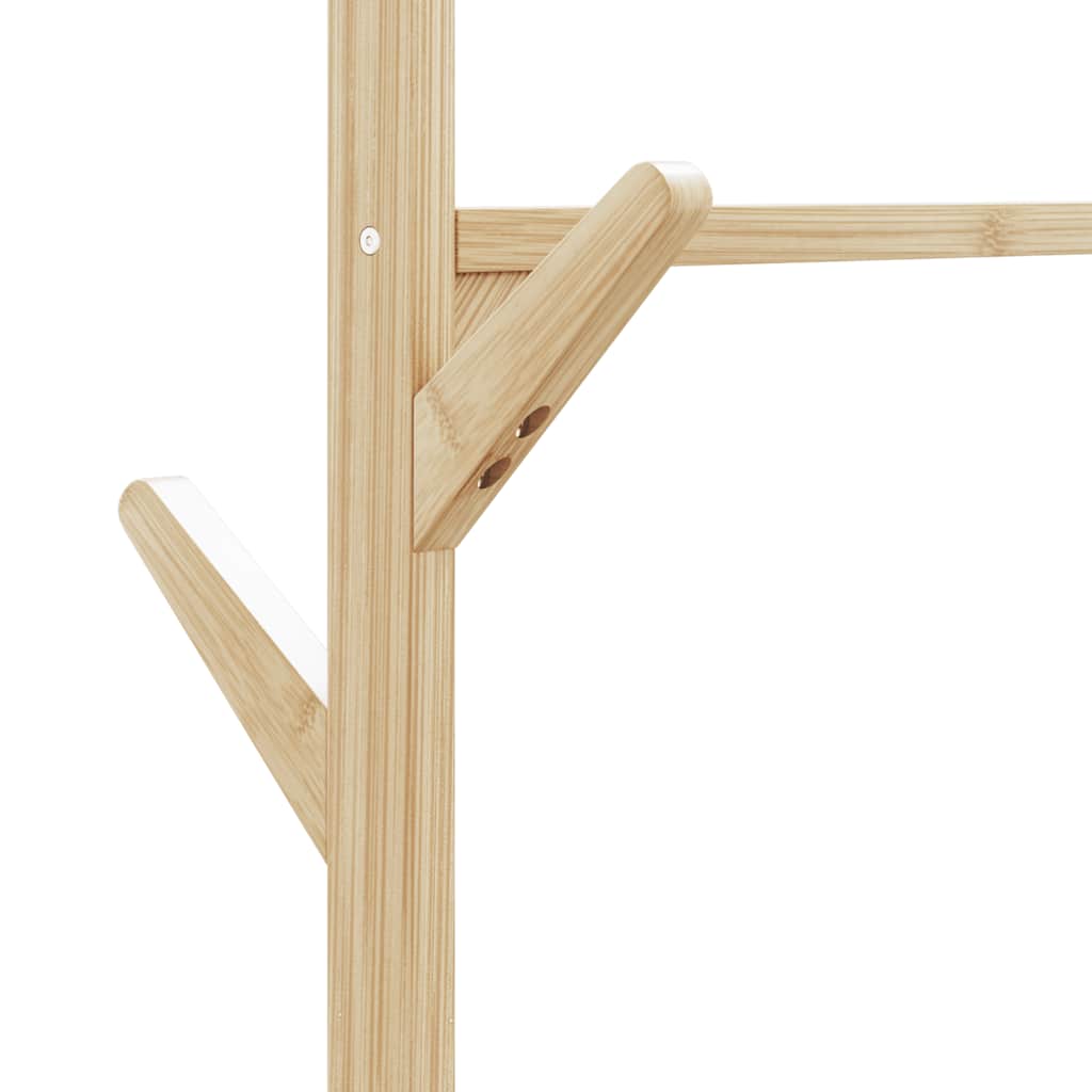 Cabide com prateleiras e rodas 100x38x175,5 cm bambu
