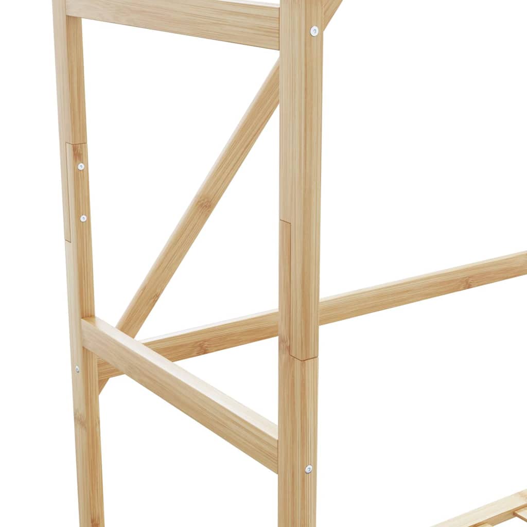 Cabide com prateleiras e rodas 90x40x179,5 cm bambu