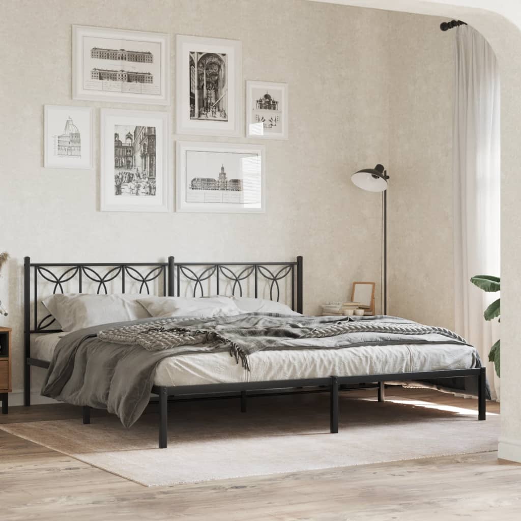 Cabeceira de cama 200 cm metal preto