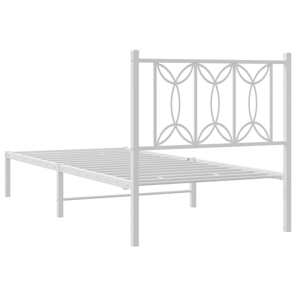 Estrutura de cama sem colchão com cabeceira 75x190 cm branco