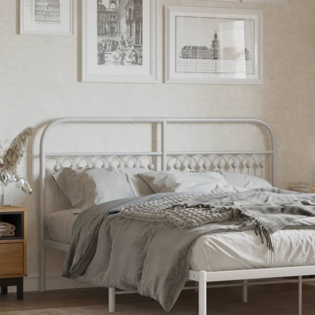 Cabeceira de cama 160 cm metal branco