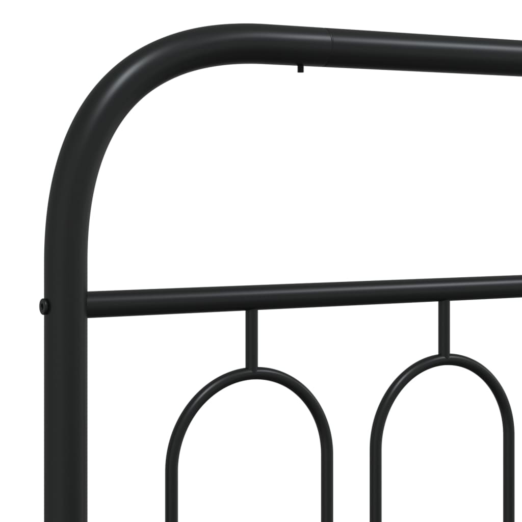 Estrutura de cama metal s/ colchão c/ cabeceira 75x190 cm preto