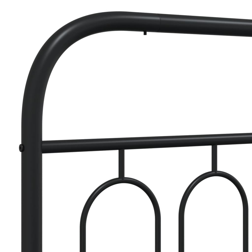 Estrutura de cama com cabeceira 90x200 cm metal preto