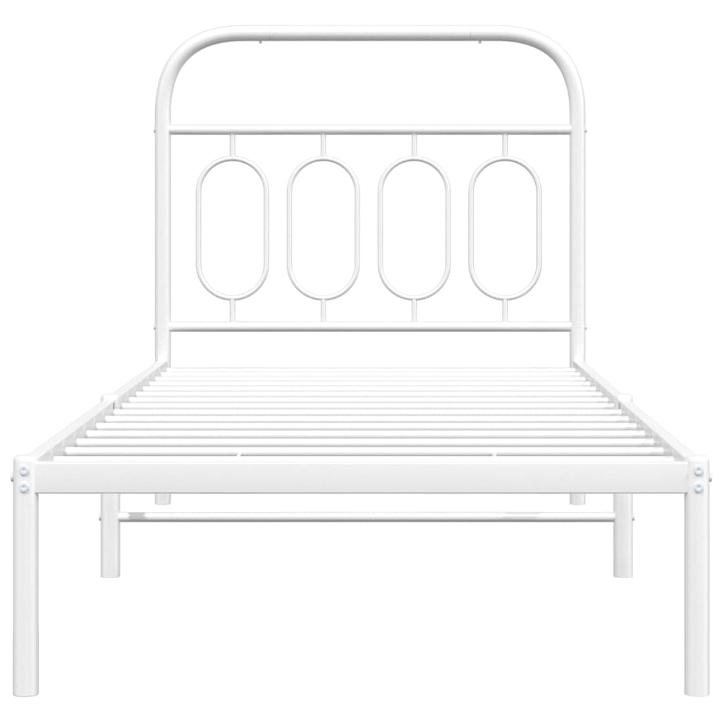 Estrutura de cama com cabeceira 80x200 cm metal branco