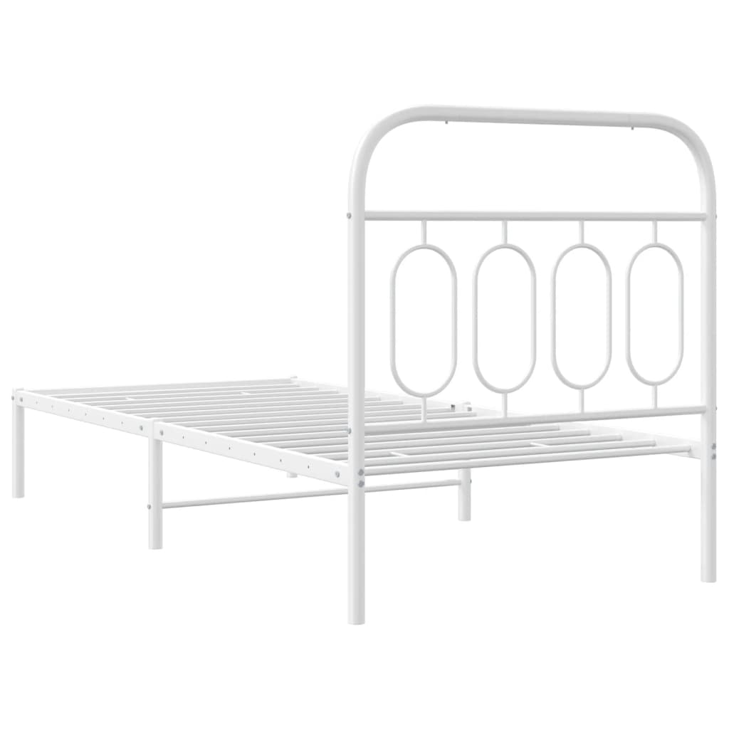 Estrutura de cama com cabeceira 80x200 cm metal branco