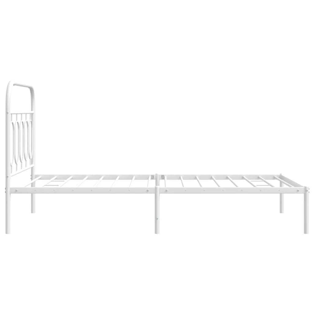 Estrutura de cama com cabeceira 100x200 cm metal branco