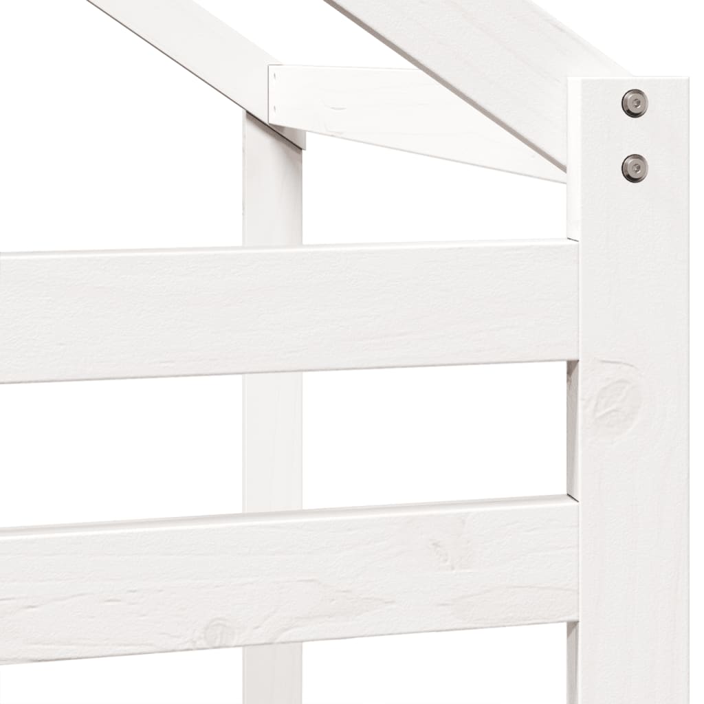 Telhado de cama infantil 188x97x113 cm pinho maciço branco
