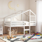 Telhado de cama infantil 188x97x113 cm pinho maciço branco