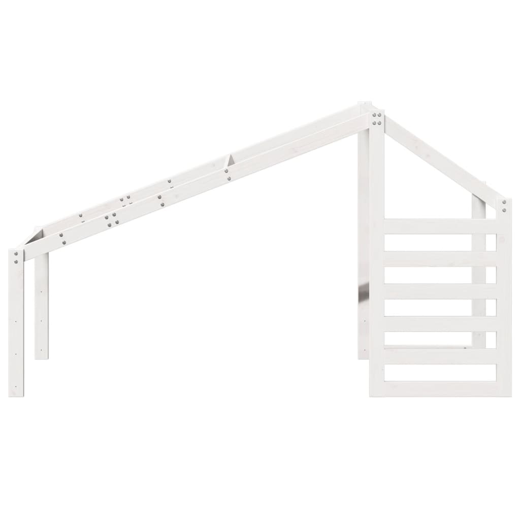 Telhado de cama infantil 188x82x113 cm pinho maciço branco