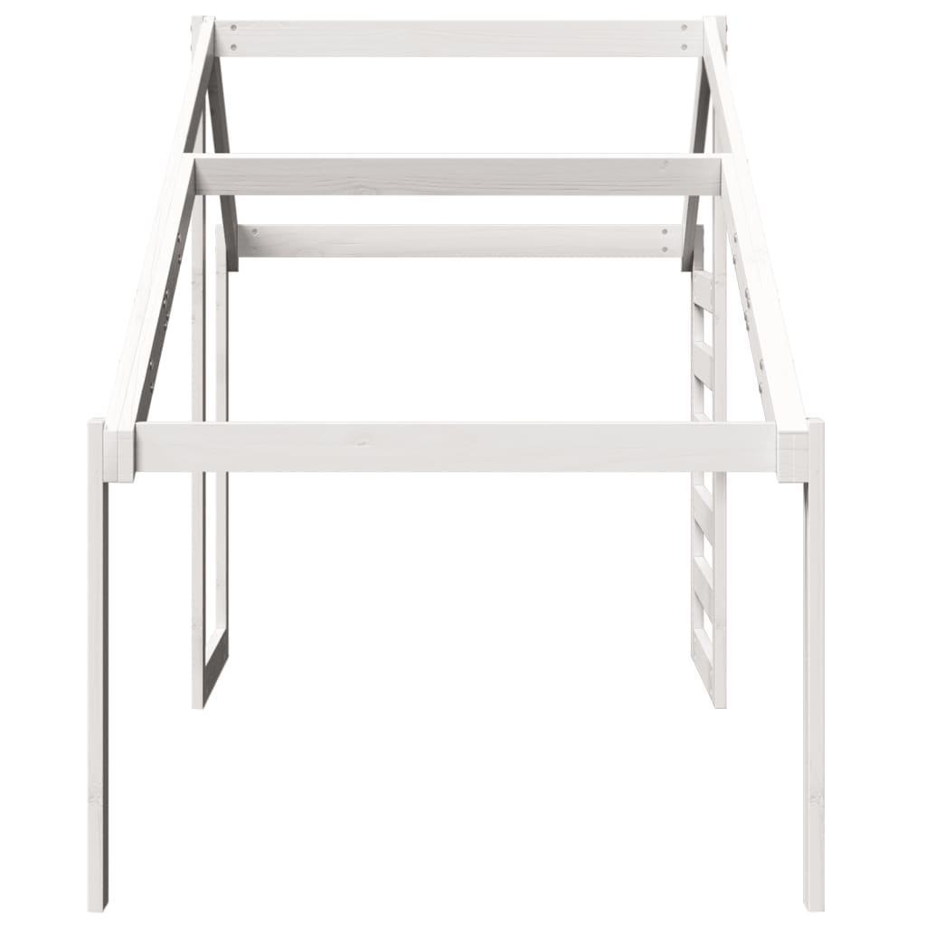 Telhado de cama infantil 188x82x113 cm pinho maciço branco
