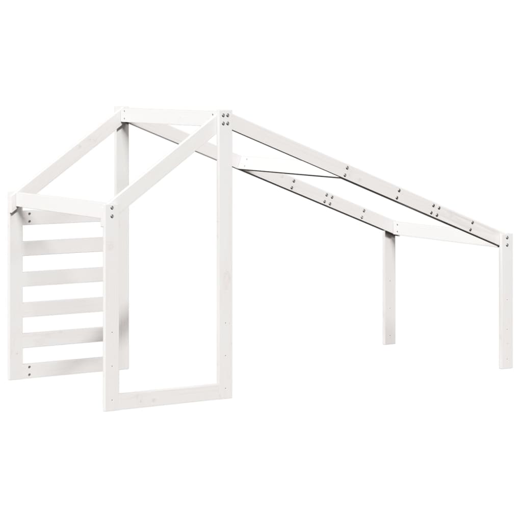 Telhado de cama infantil 188x82x113 cm pinho maciço branco
