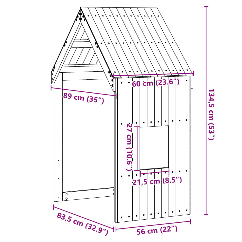 Telhado cama infantil 60x89x134,5 cm pinho maciço castanho-mel